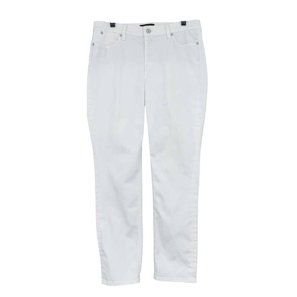 Talbots Flawless Slim Ankle Pants Women 8 Cotton Blend White